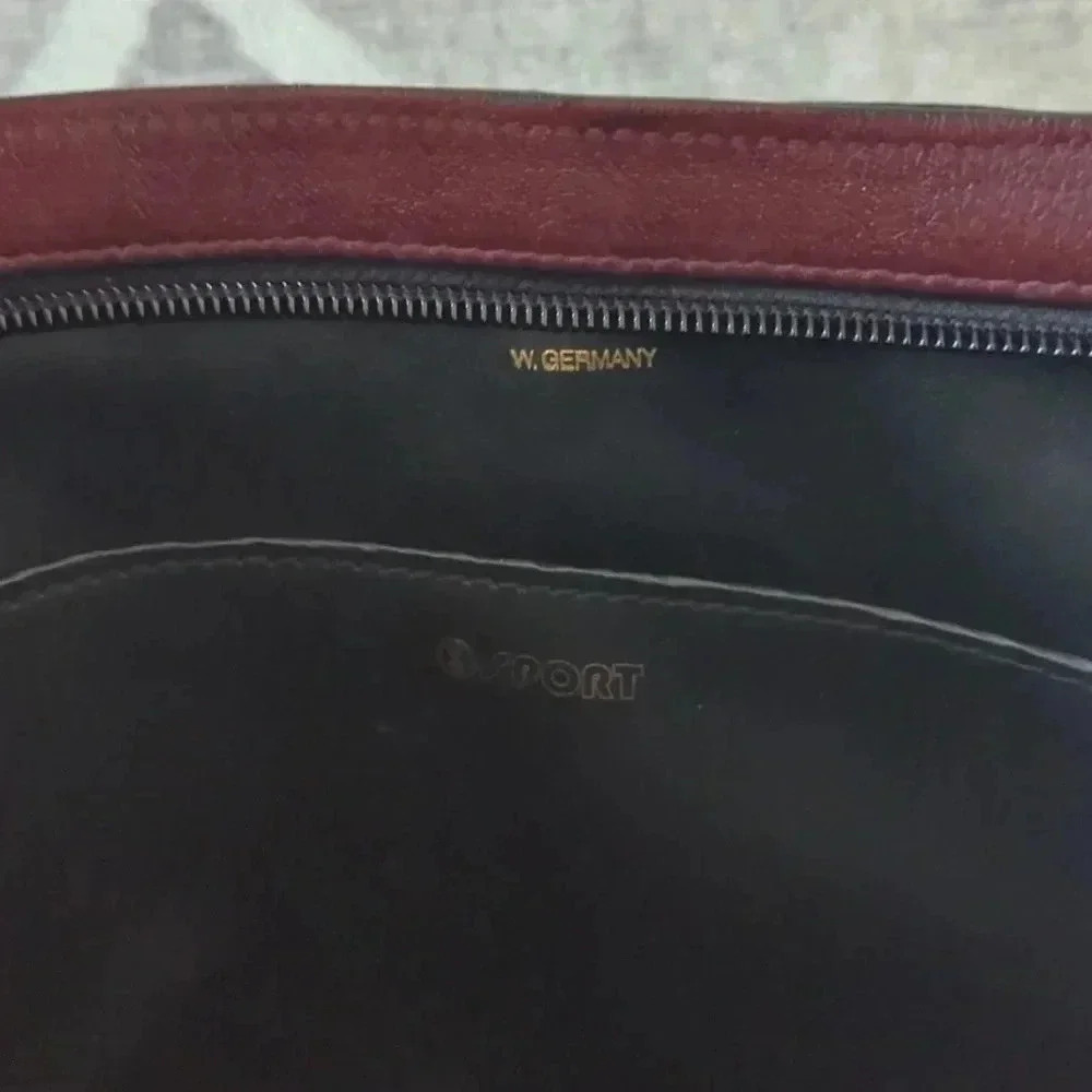 GoldPfeil Burgundy Leather Clutch Zipper Closure Vintages W. Germany - Picture 12 of 12